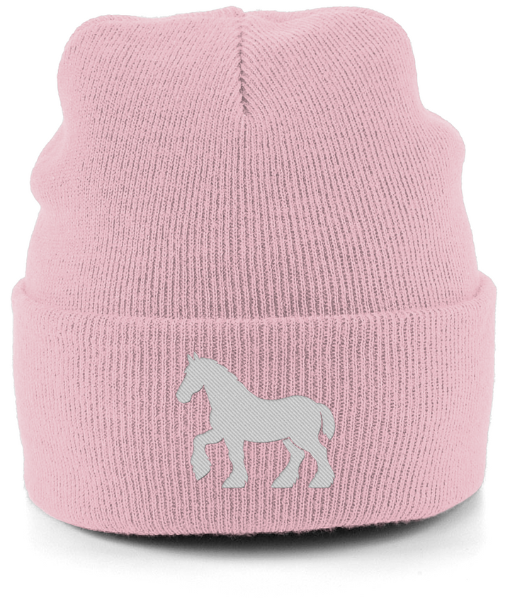 Ipswich Horse embroidered Ipswich Town beanie in Dusty Pink, Legends in Thread