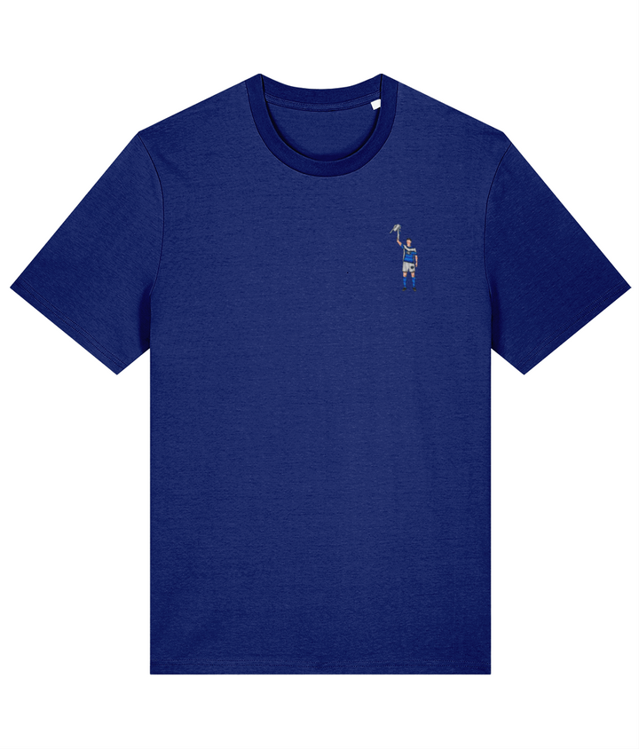 Zigic Carling Cup embroidered Birmingham City cotton tee in Worker Blue, Legends in Thread