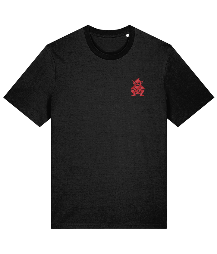 Lincoln Imp embroidered Lincoln City cotton tee in Black, Legends in Thread
