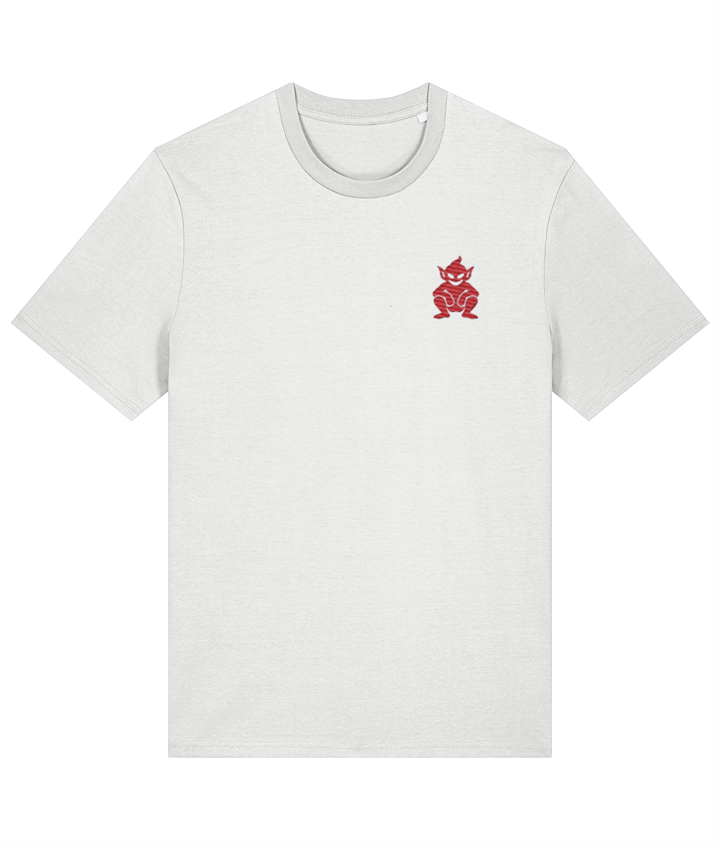 Lincoln Imp embroidered Lincoln City cotton tee in White, Legends in Thread