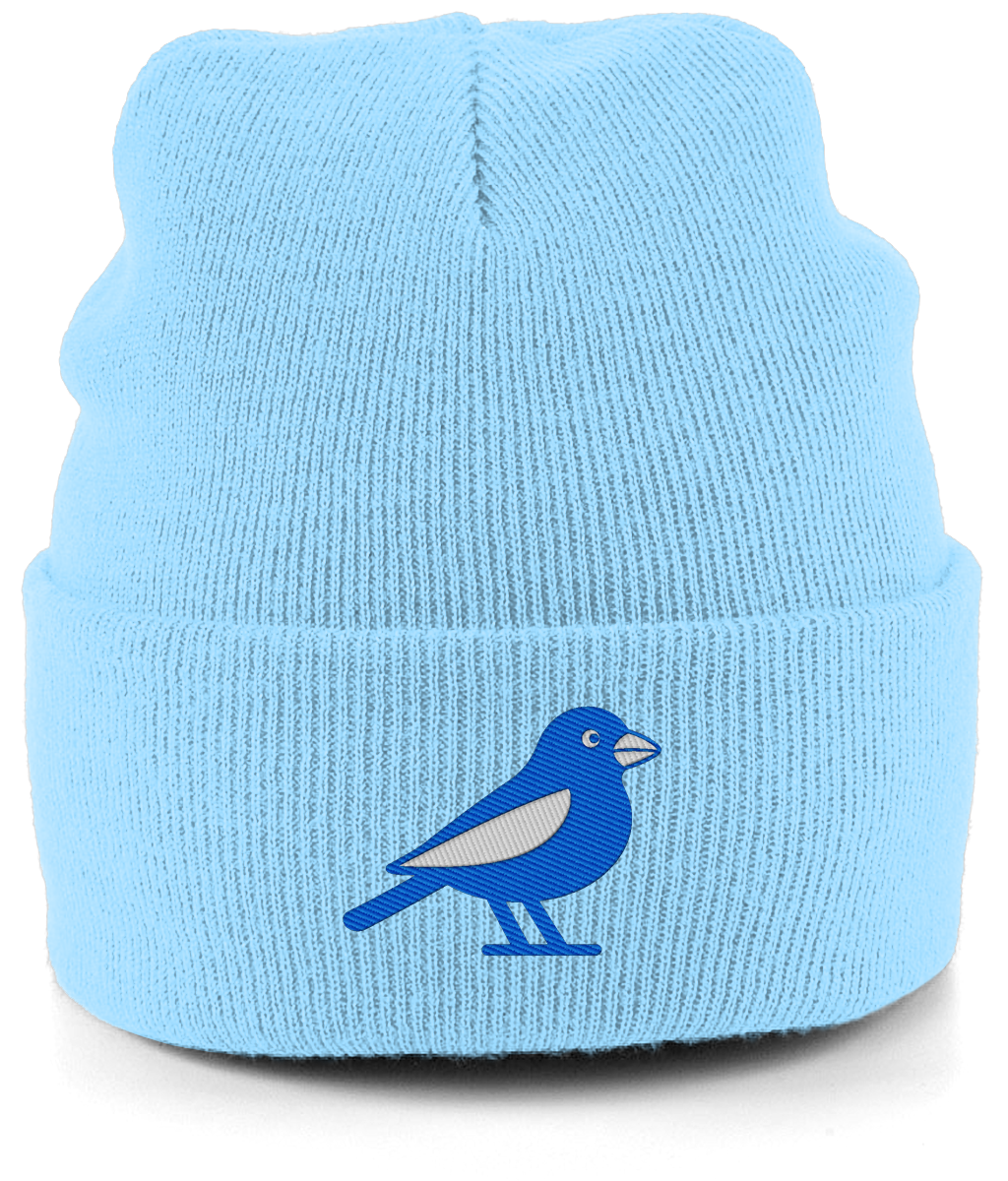 Cardiff Bluebird embroidered Cardiff City beanie in Sky, Legends in Thread