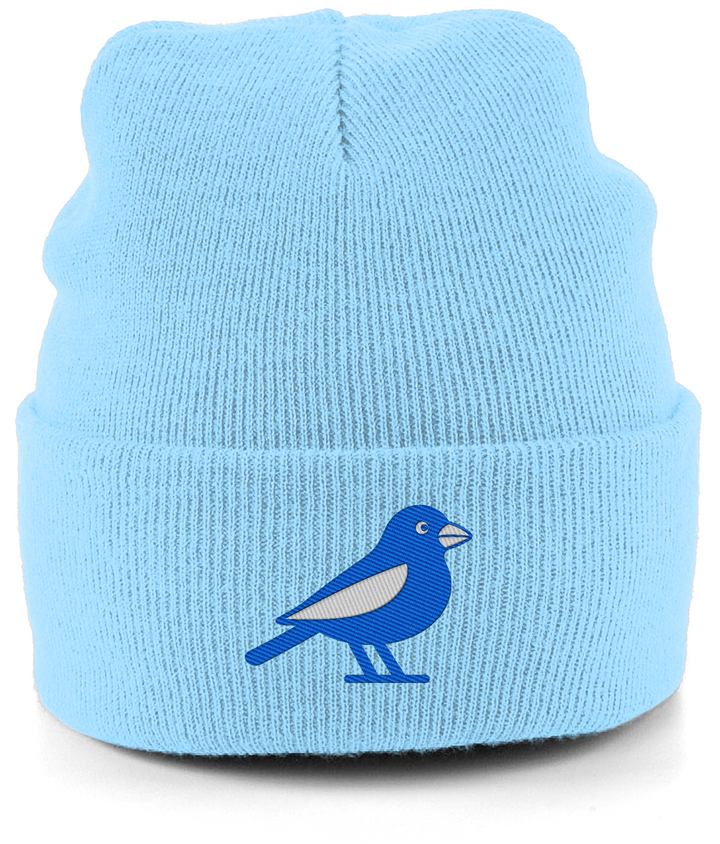Cardiff Bluebird embroidered Cardiff City beanie in Sky, Legends in Thread