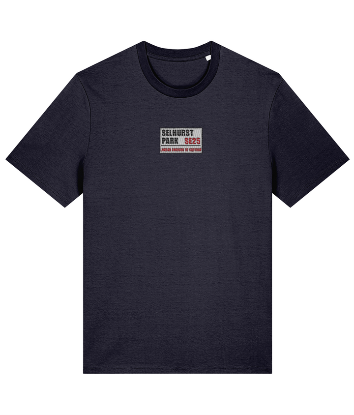 Selhurst Park SE25 Badge embroidered Crystal Palace cotton tee, Legends in Thread