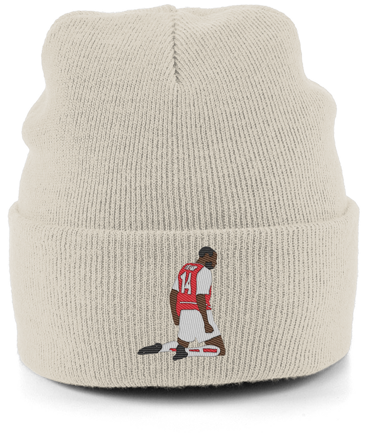 Thierry Henry Knee Slide embroidered Arsenal beanie in Almond, Legends in Thread