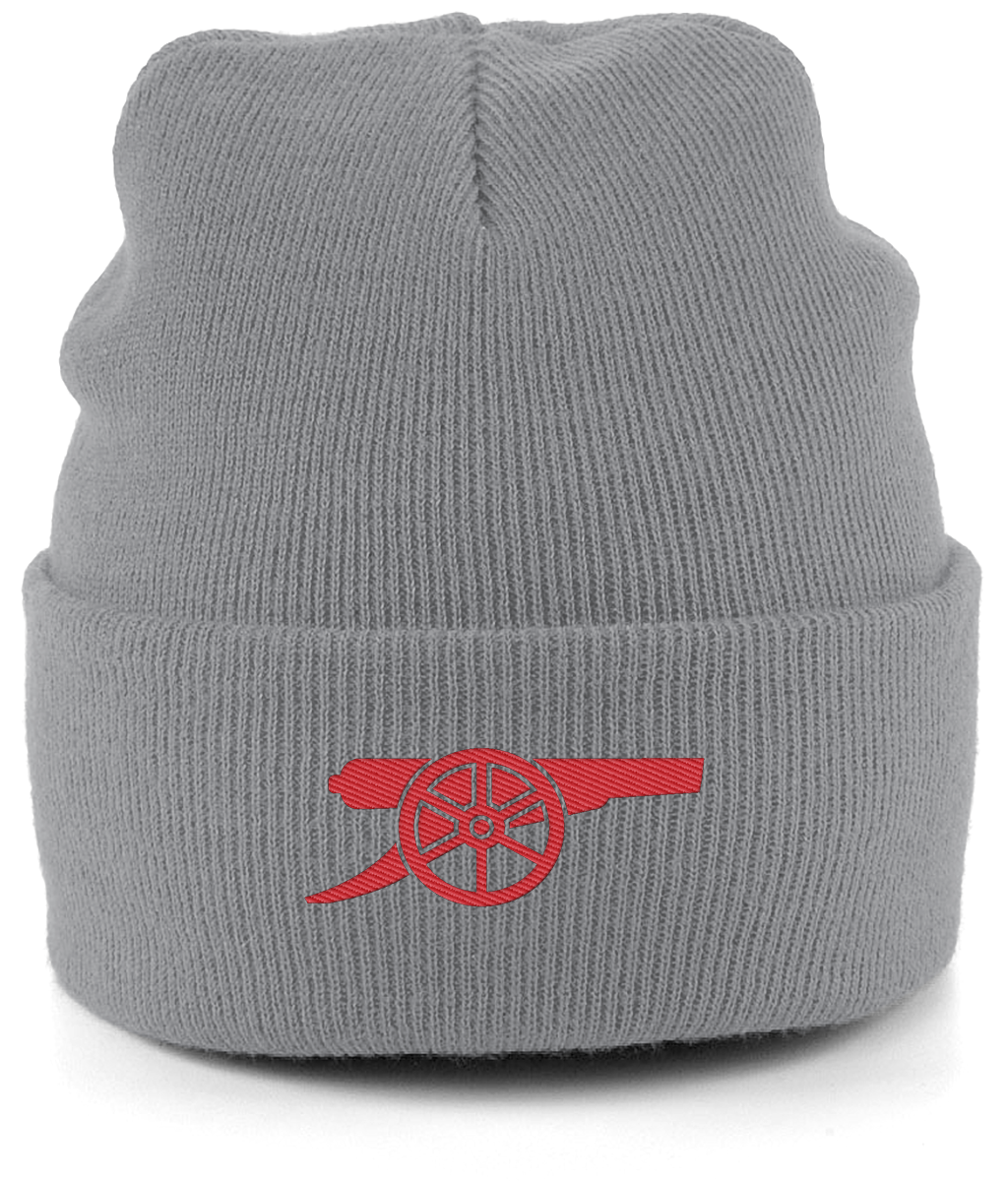 Arsenal Cannon embroidered Arsenal beanie in Antique Grey, Legends in Thread