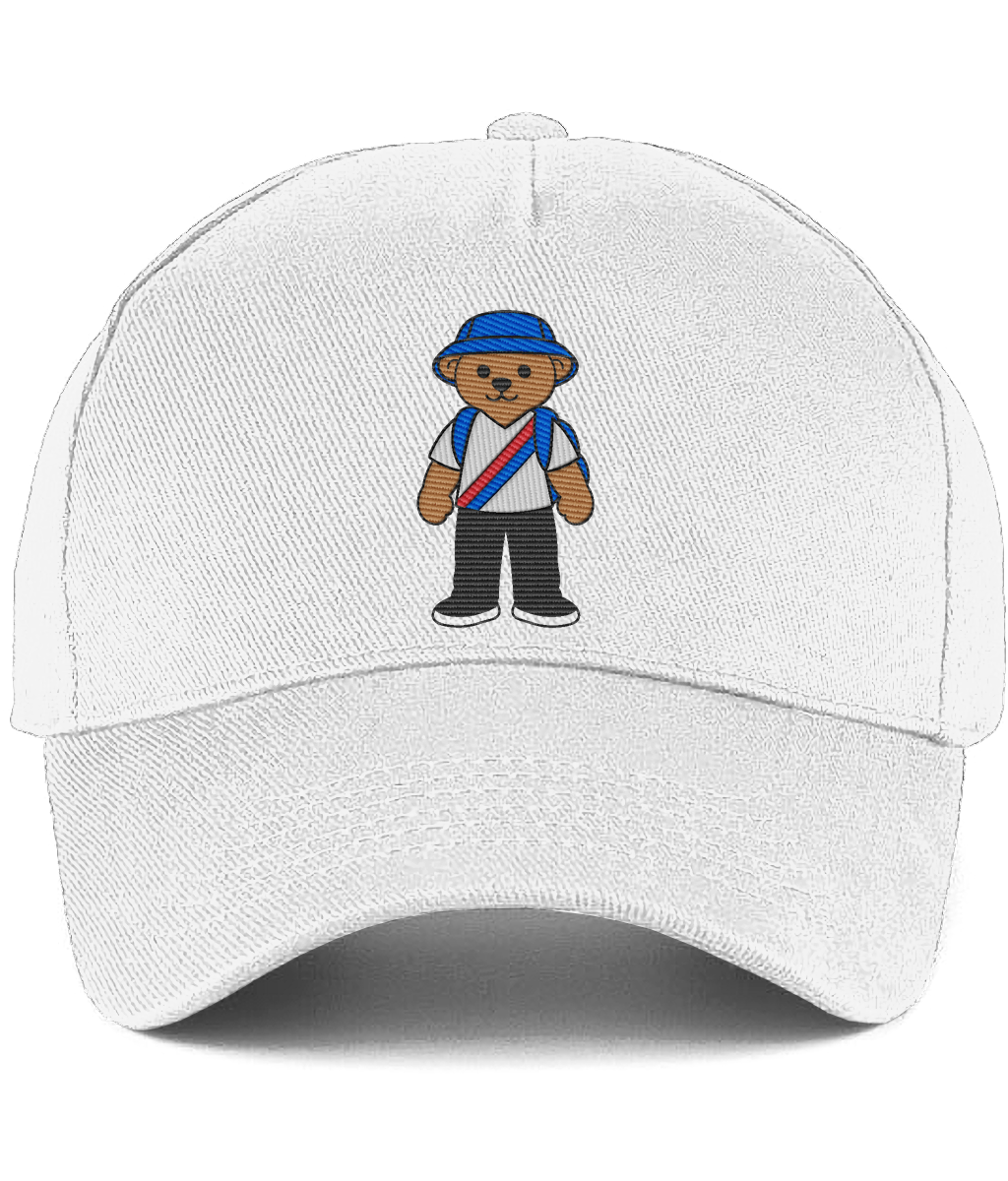 Selby the Bear Baseball Cap embroidered Crystal Palace baseball cap in White, Legends in Thread