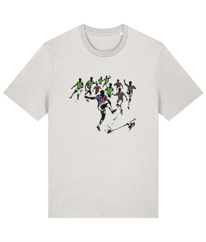 Conference League Boom (no text) printed Crystal Palace cotton tee in Vintage White, Legends in Thread