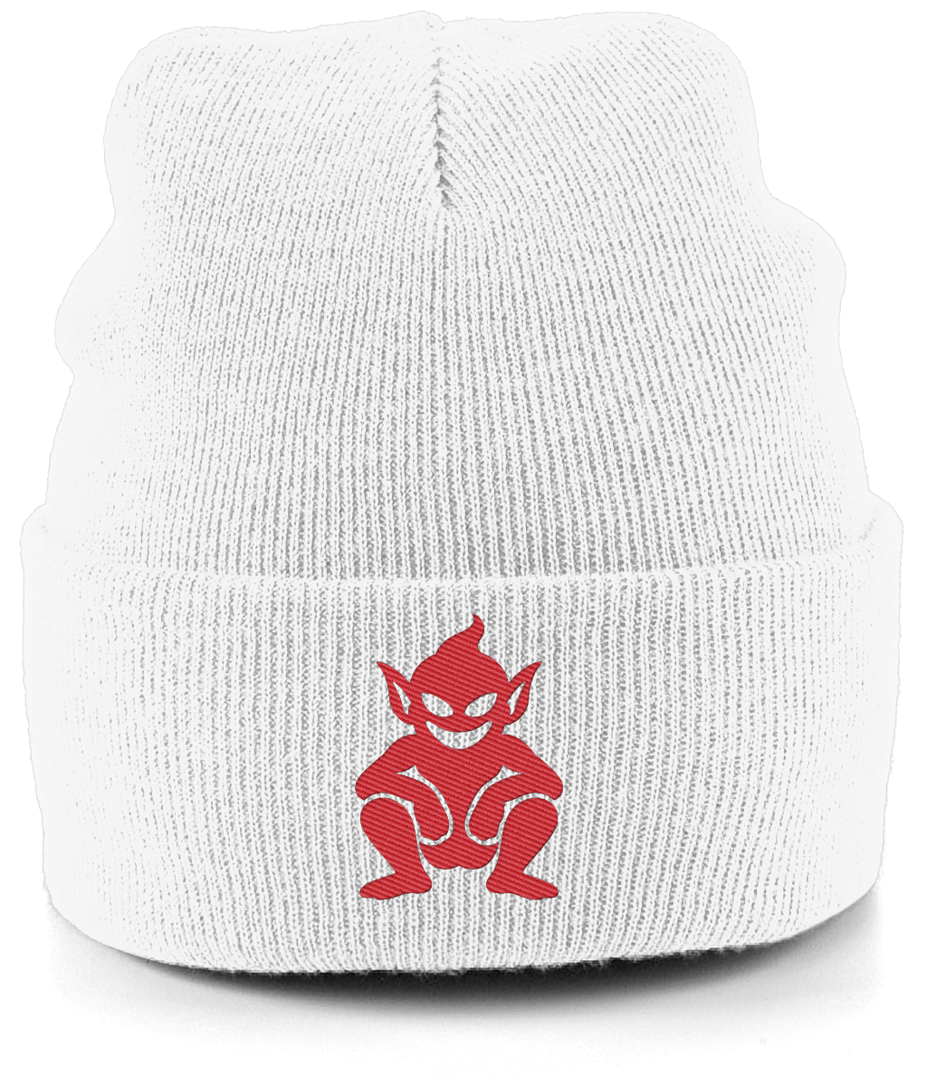 Lincoln Imp embroidered Lincoln City beanie in White, Legends in Thread