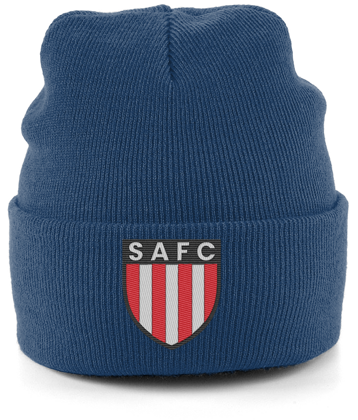 SAFC embroidered Sunderland beanie in Oxford Navy, Legends in Thread