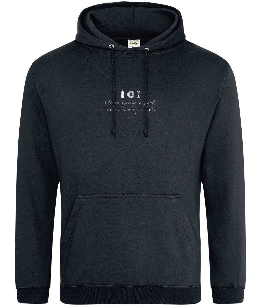 We're Having a Party, We're Having a Ball printed Crystal Palace hoodie in New French Navy, Legends in Thread