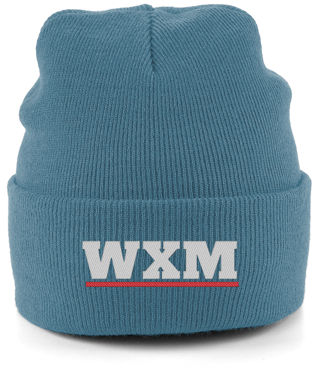 WXM embroidered Wrexham beanie in Airforce Blue, Legends in Thread
