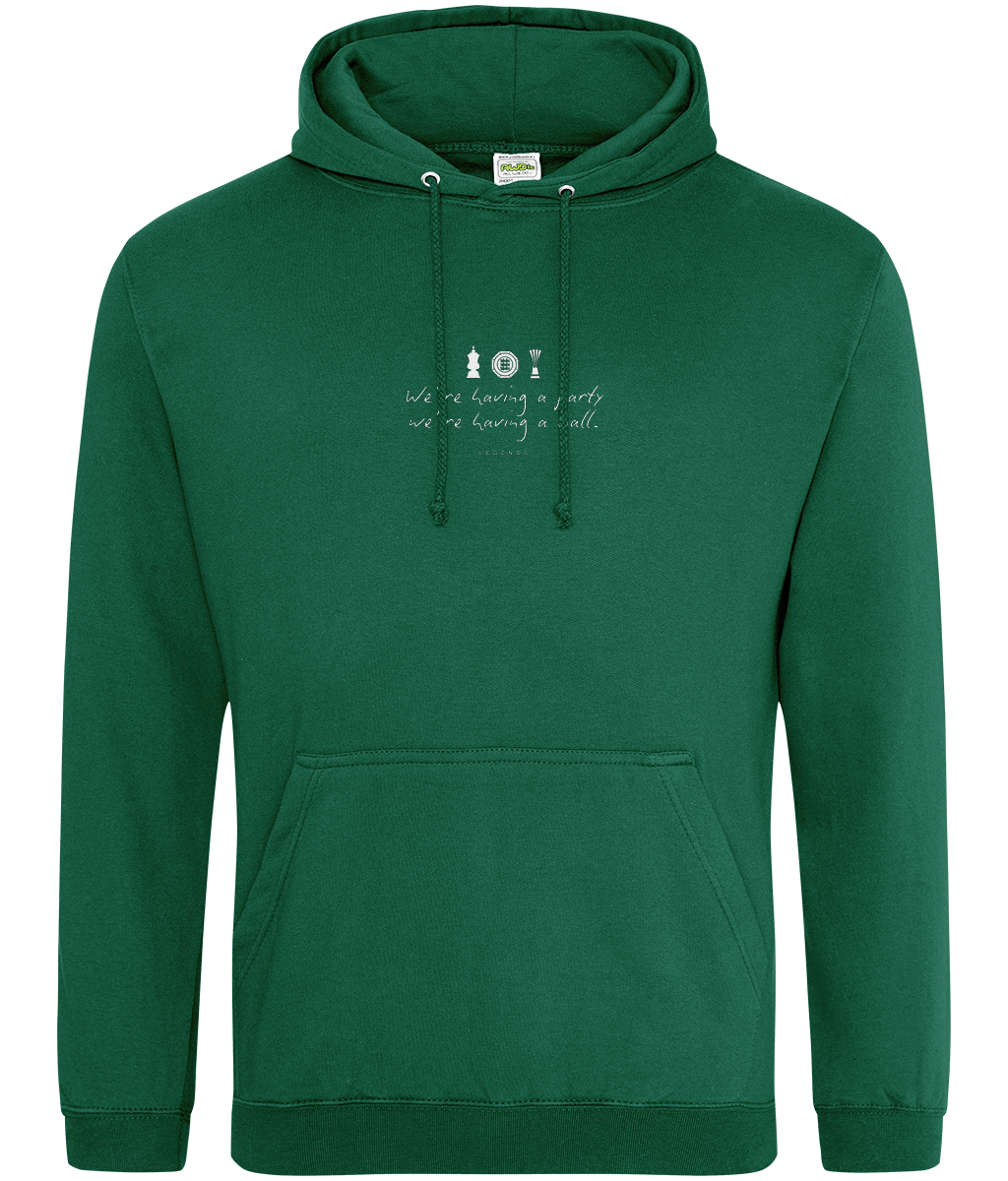 We're Having a Party, We're Having a Ball printed Crystal Palace hoodie in Rainforest Green, Legends in Thread