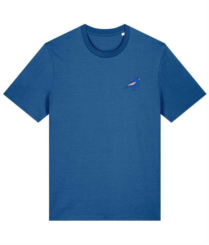 Cardiff Bluebird embroidered Cardiff City cotton tee in Mindful Blue, Legends in Thread
