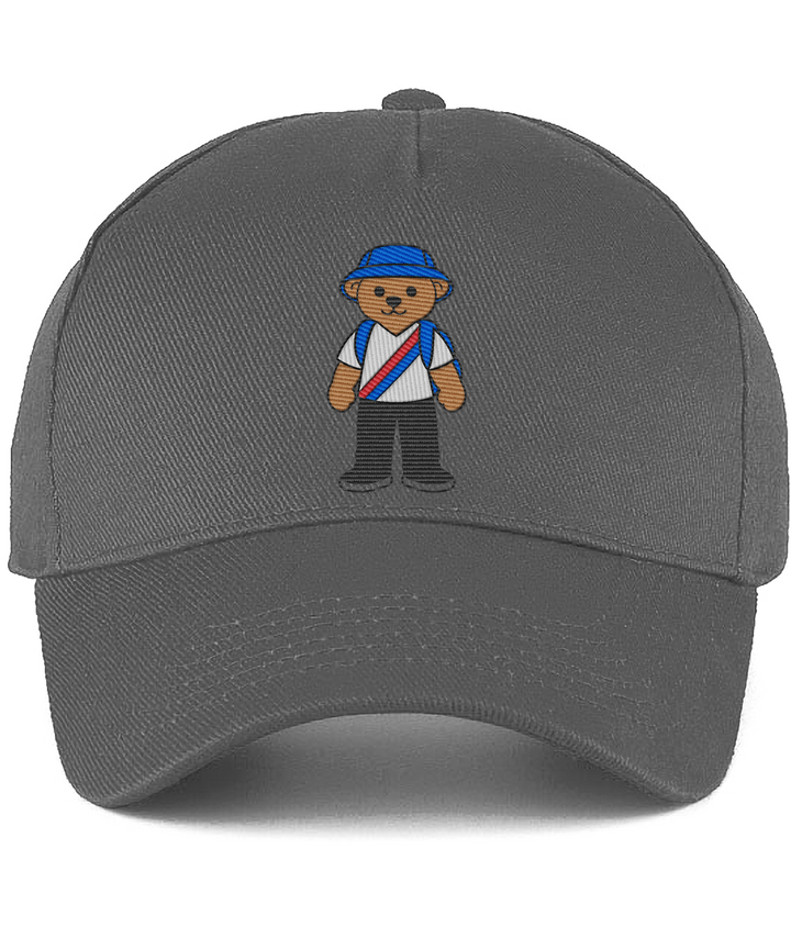 Selby the Bear Baseball Cap embroidered Crystal Palace baseball cap in Graphite Grey, Legends in Thread