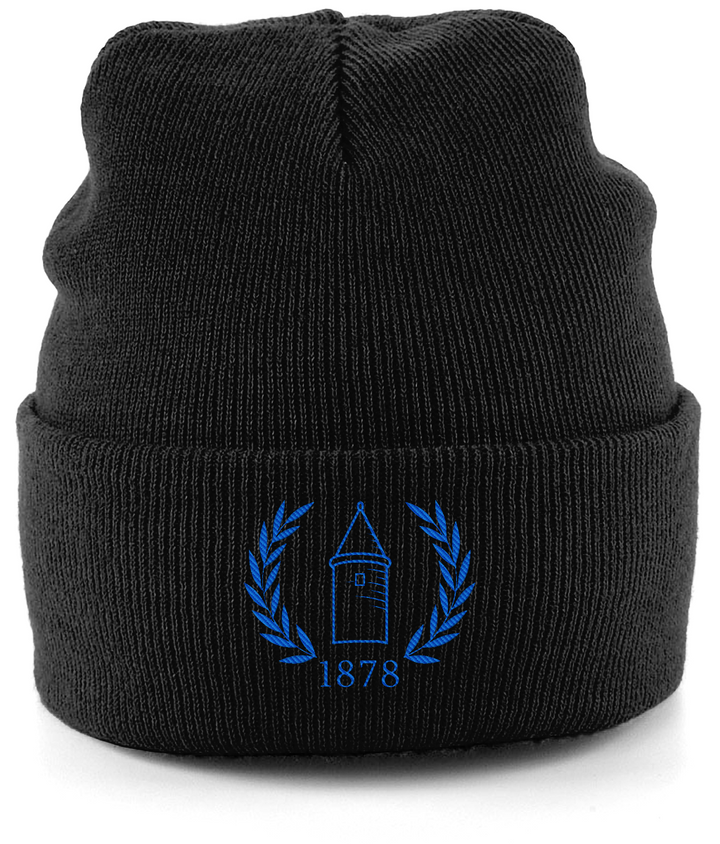 EFC 1878 embroidered Everton beanie in Black, Legends in Thread