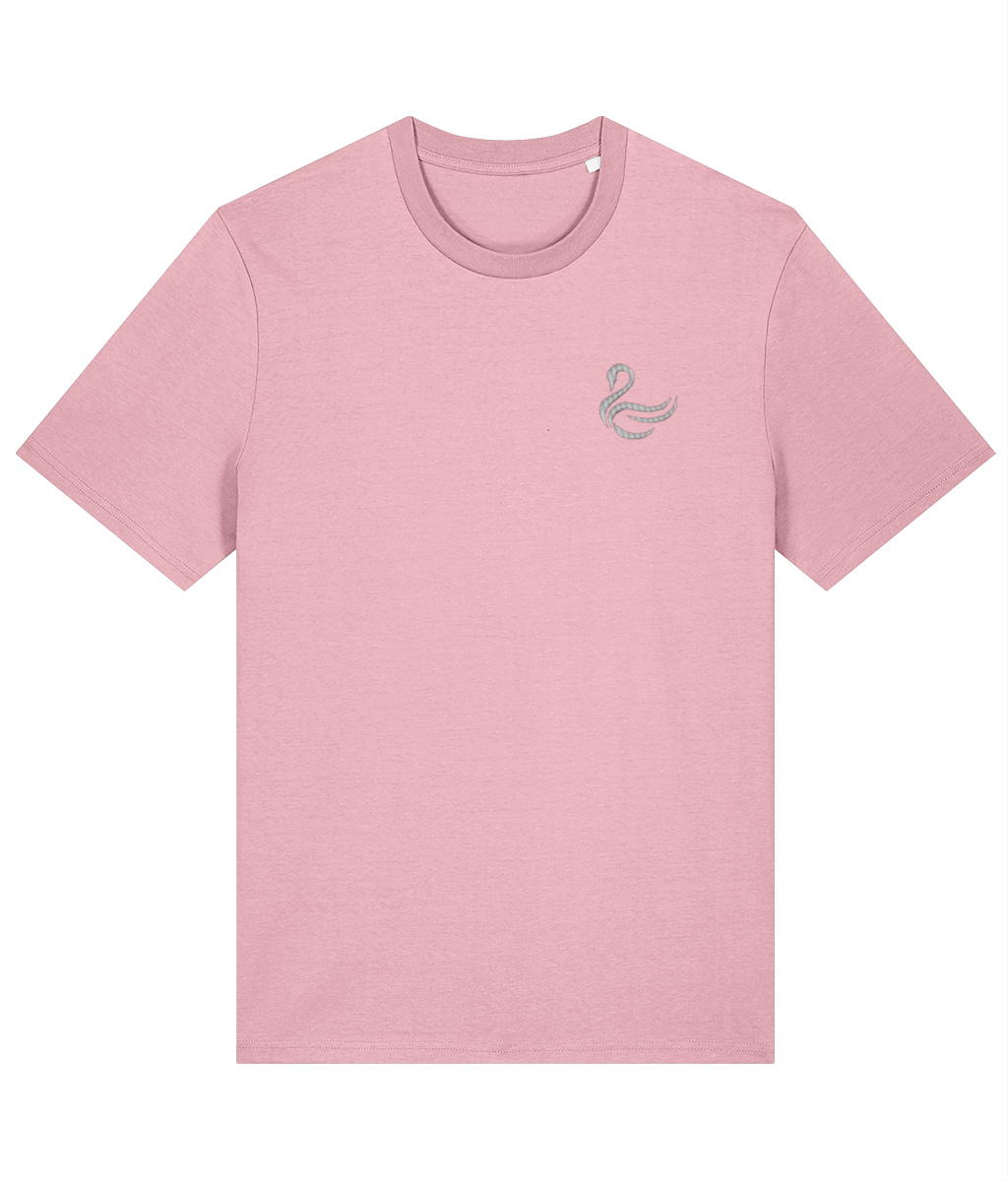 Swansea Swan embroidered Swansea City cotton tee in Cotton Pink, Legends in Thread