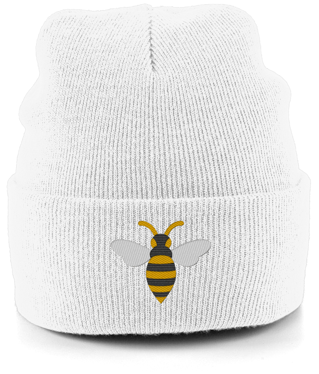 Watford Hornet embroidered Watford beanie in White, Legends in Thread