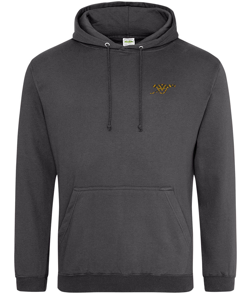 Bruised Banana embroidered Arsenal hoodie in Storm Grey, Legends in Thread