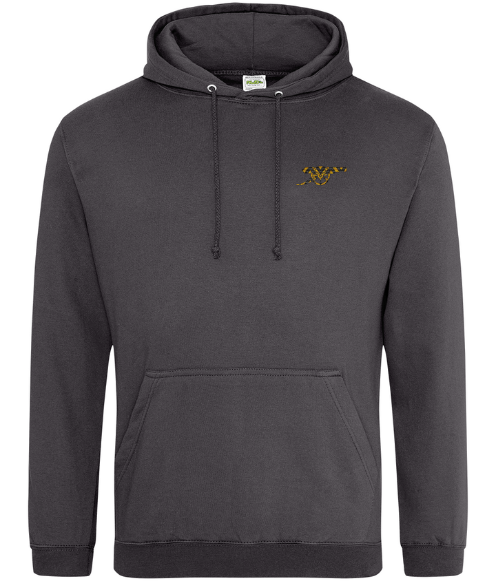 Bruised Banana embroidered Arsenal hoodie in Storm Grey, Legends in Thread