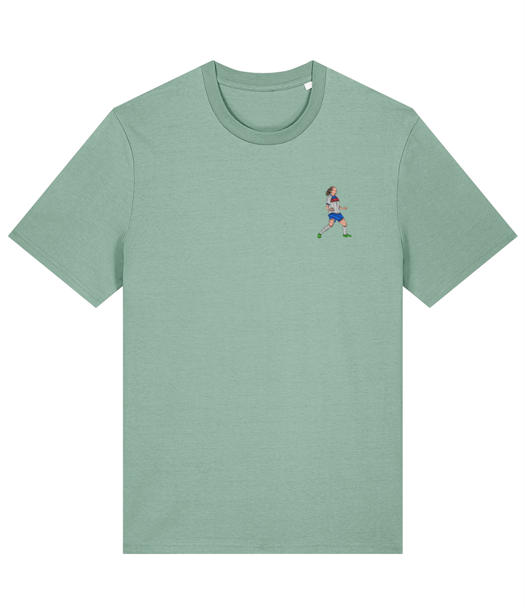 Lucy Bronze Celebration embroidered England Lionesses cotton tee in Aloe, Legends in Thread
