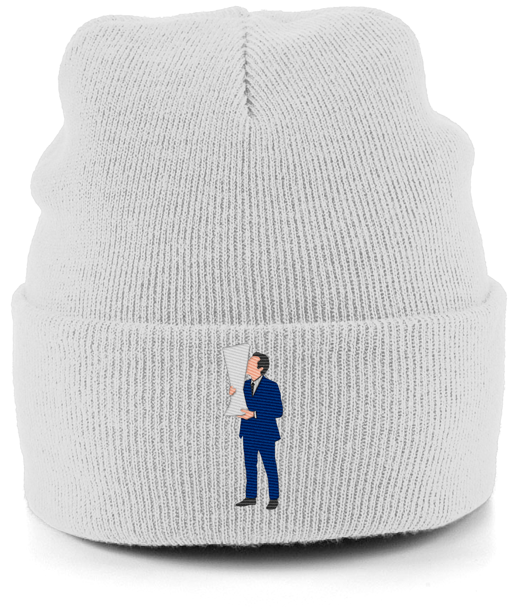 Unai Emery Trophy Kiss embroidered Aston Villa beanie in Ash, Legends in Thread