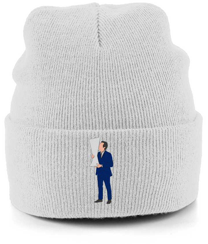 Unai Emery Trophy Kiss embroidered Aston Villa beanie in Ash, Legends in Thread