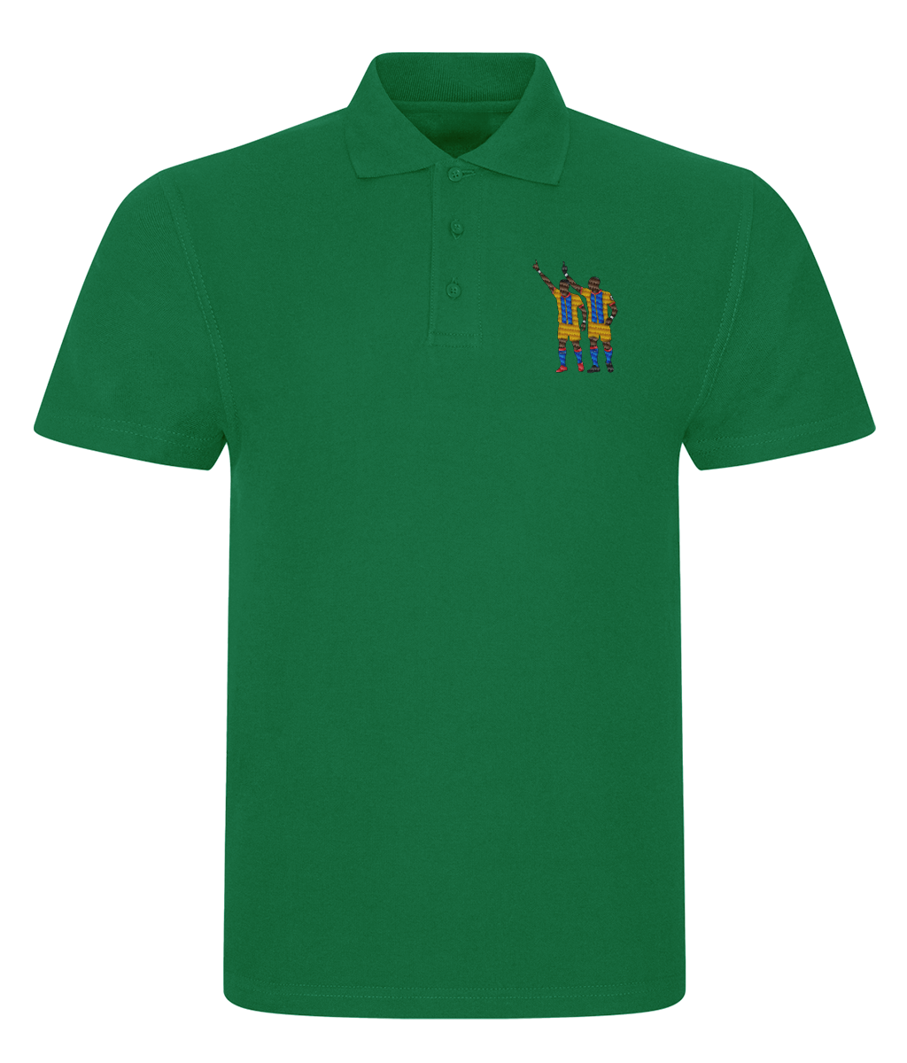 Zaha & Bolasie embroidered Crystal Palace polo in Kelly Green, Legends in Thread