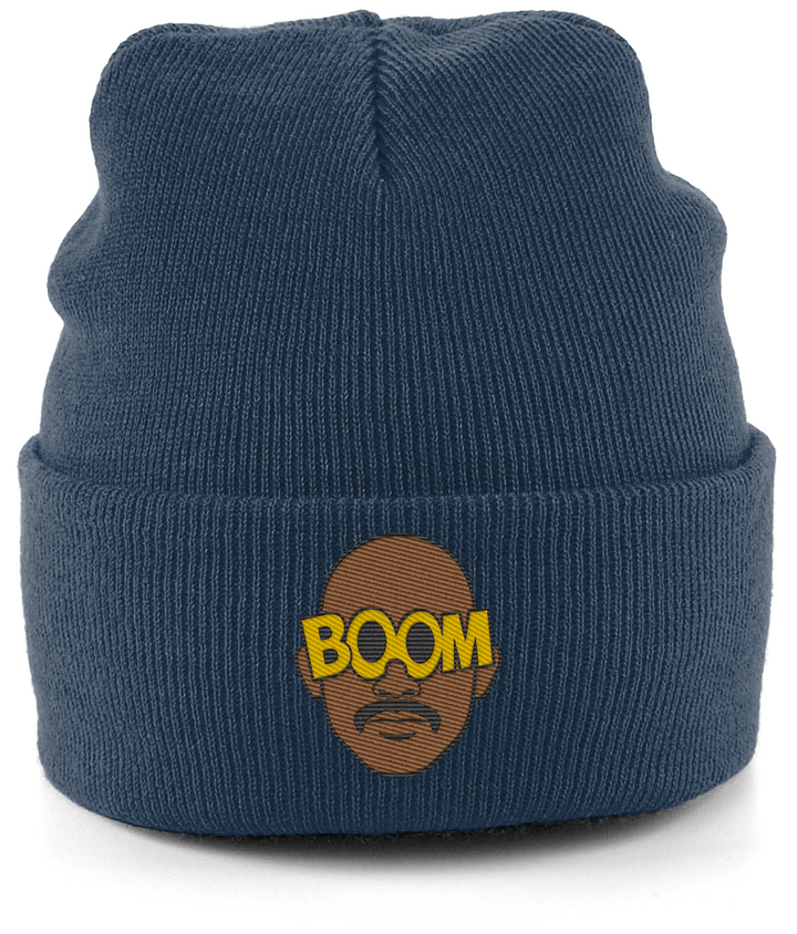 Mateta Boom Glasses embroidered Crystal Palace beanie in French Navy, Legends in Thread
