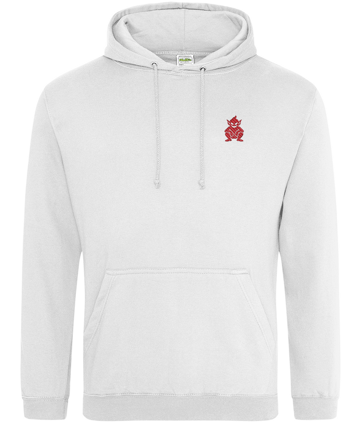 Lincoln Imp embroidered Lincoln City hoodie in Arctic White, Legends in Thread
