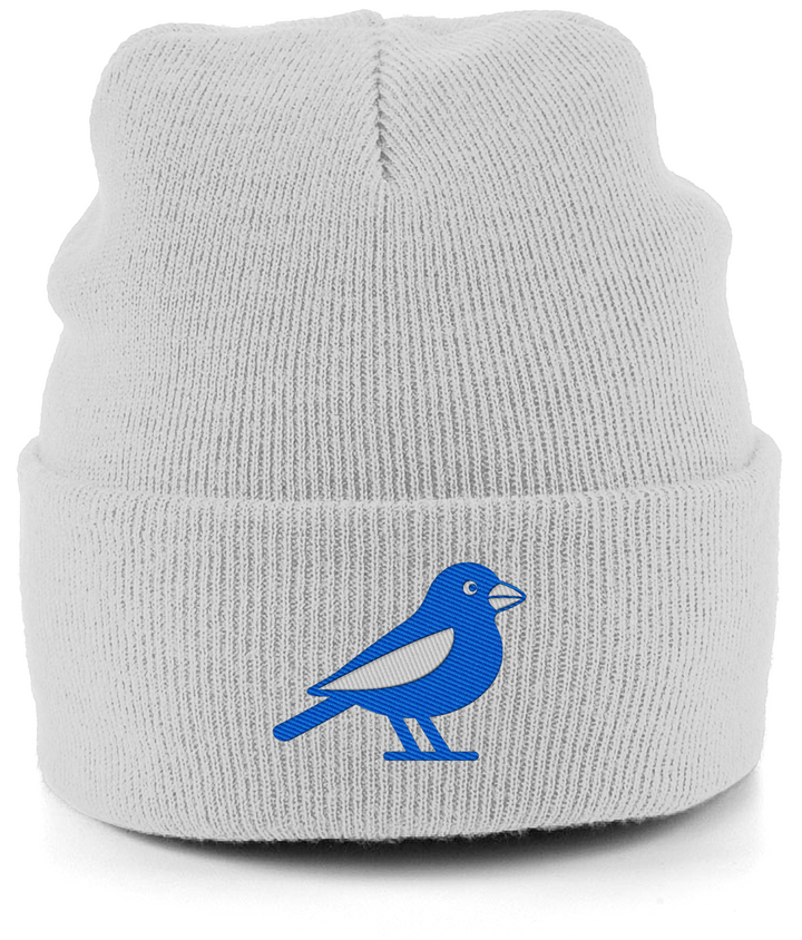 Cardiff Bluebird embroidered Cardiff City beanie in Cloud Grey, Legends in Thread