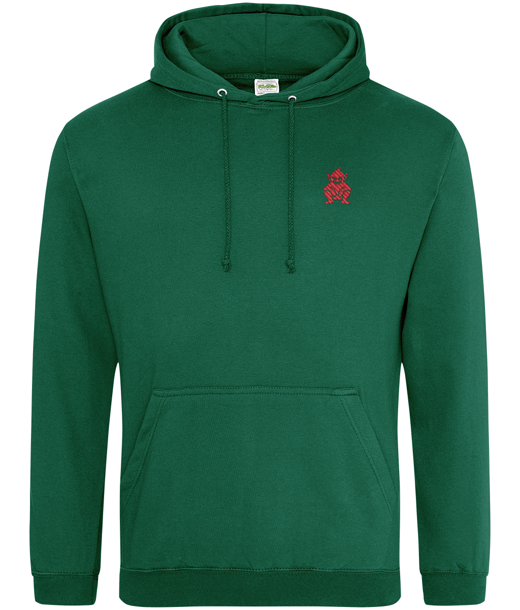 Lincoln Imp embroidered Lincoln City hoodie in Rainforest Green, Legends in Thread