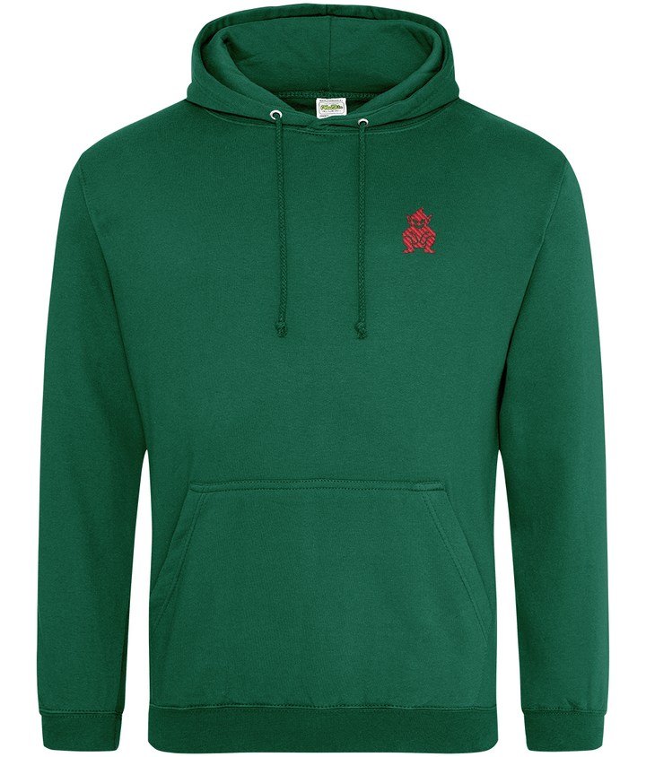 Lincoln Imp embroidered Lincoln City hoodie in Rainforest Green, Legends in Thread