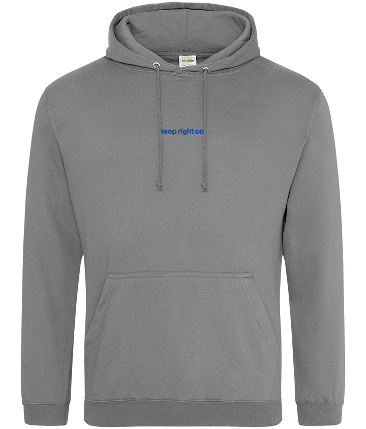 Keep Right On embroidered Birmingham City hoodie in Graphite Heather, Legends in Thread