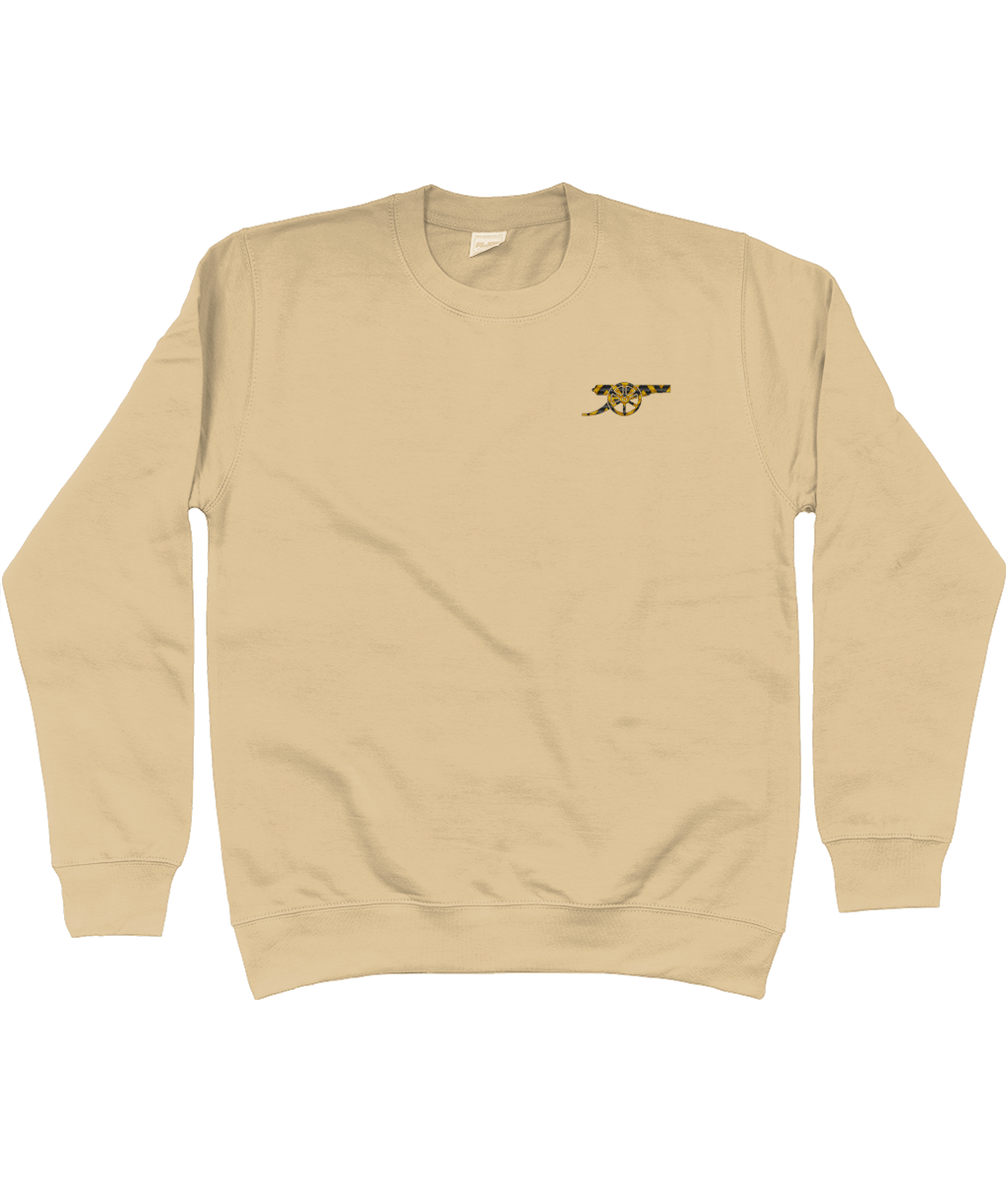 Bruised Banana embroidered Arsenal sweatshirt in Desert Sand, Legends in Thread