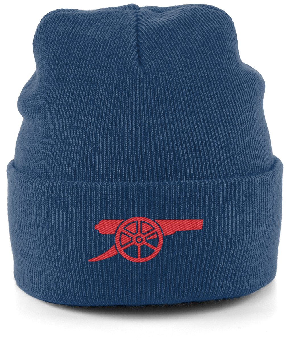 Arsenal Cannon embroidered Arsenal beanie in Oxford Navy, Legends in Thread