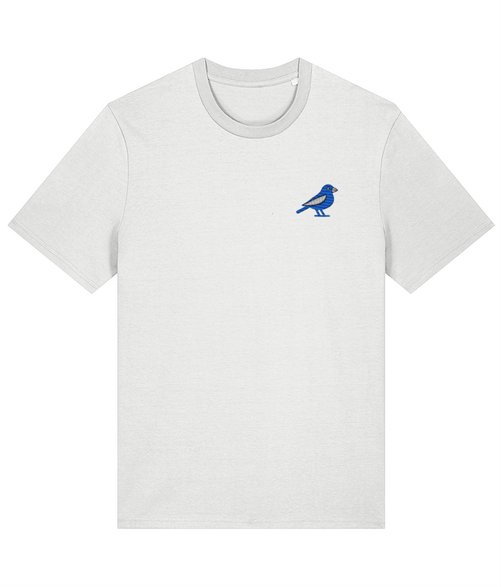 Cardiff Bluebird embroidered Cardiff City cotton tee in White, Legends in Thread