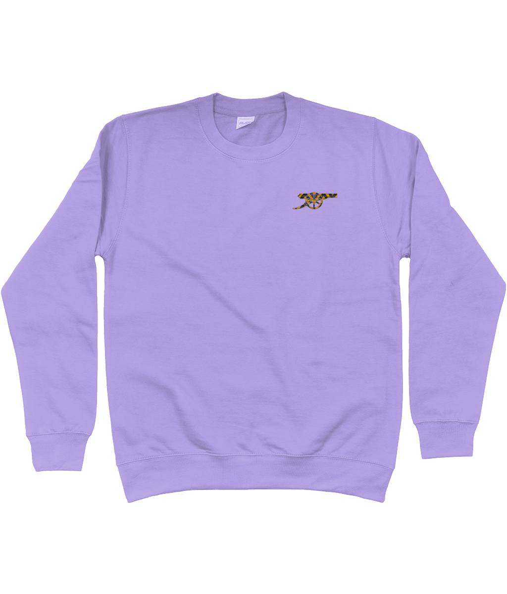 Bruised Banana embroidered Arsenal sweatshirt in Digital Lavender, Legends in Thread
