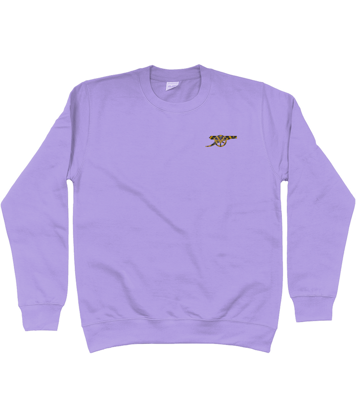 Bruised Banana embroidered Arsenal sweatshirt in Digital Lavender, Legends in Thread