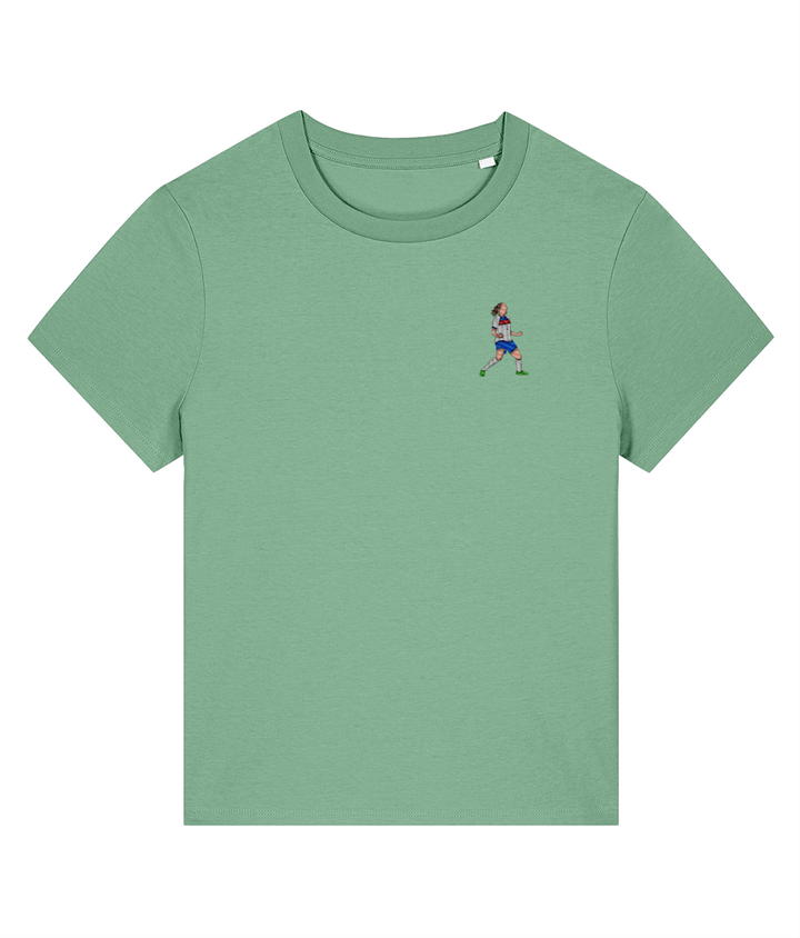 Ladies Lucy Bronze Celebration embroidered England Lionesses ladies fit t-shirt, Legends in Thread