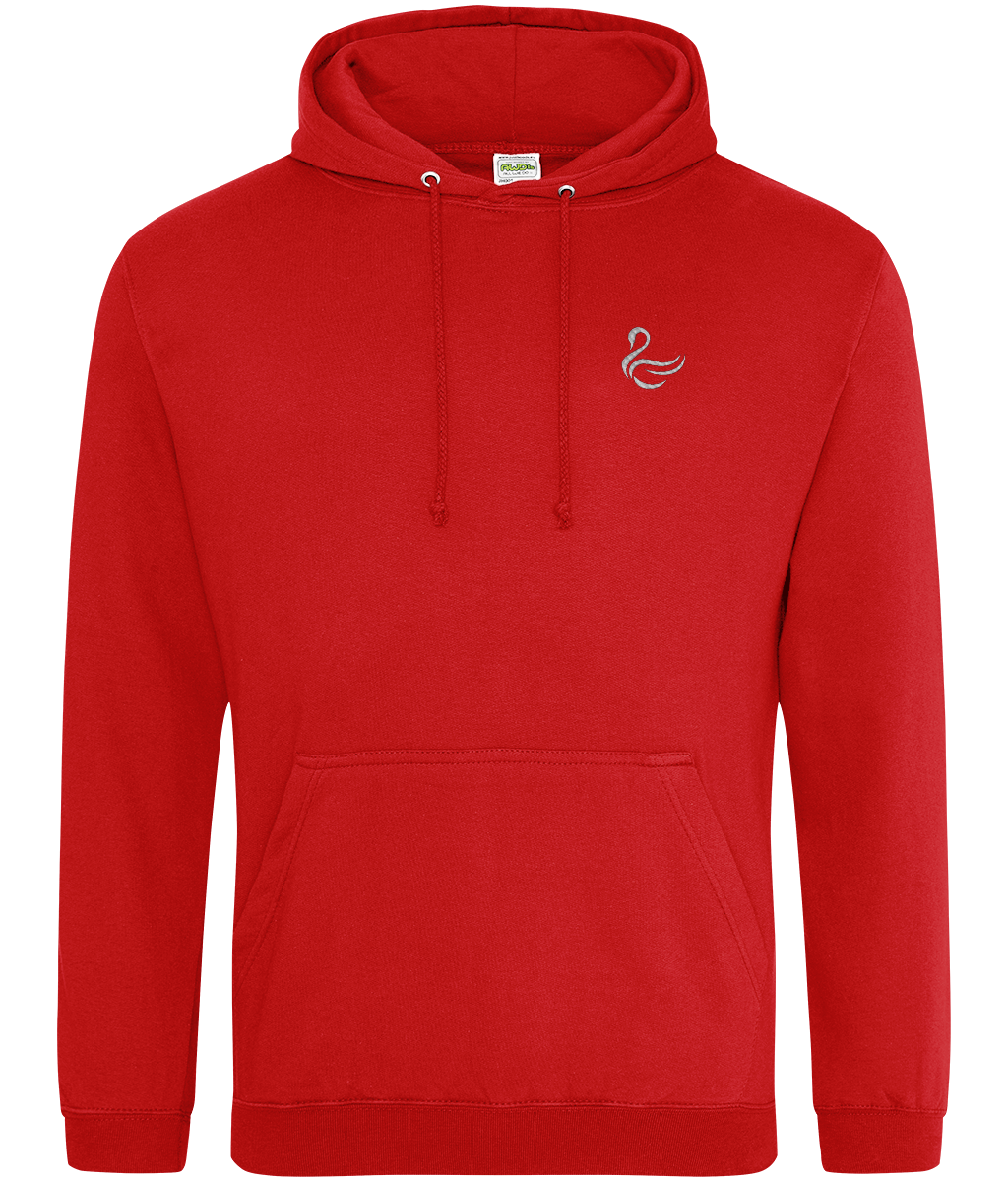 Swansea Swan embroidered Swansea City hoodie in Fire Red, Legends in Thread