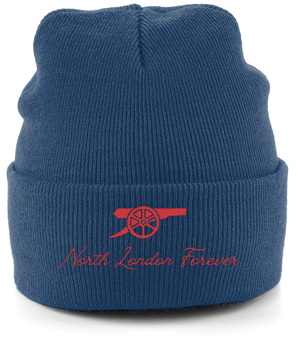 North London Forever embroidered Arsenal beanie in Oxford Navy, Legends in Thread