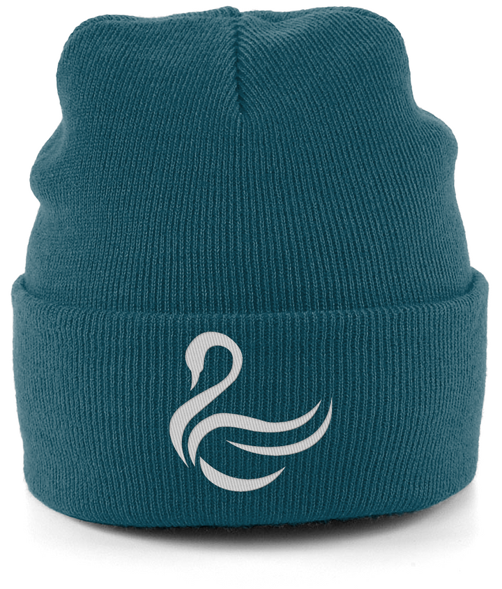 Swansea Swan embroidered Swansea City beanie in Petrol, Legends in Thread