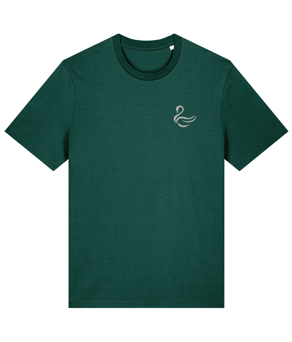 Swansea Swan embroidered Swansea City cotton tee in Glazed Green, Legends in Thread