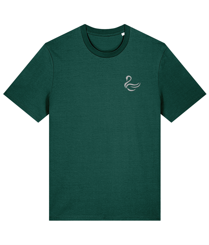 Swansea Swan embroidered Swansea City cotton tee in Glazed Green, Legends in Thread