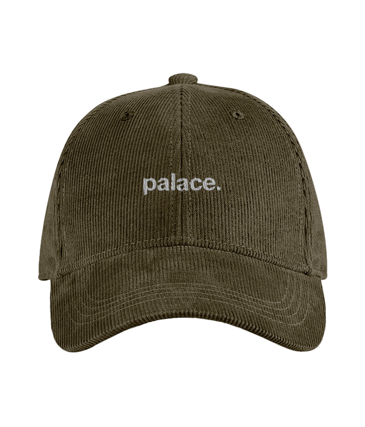 palace. cord cap embroidered Crystal Palace cord cap in Dark Olive, Legends in Thread