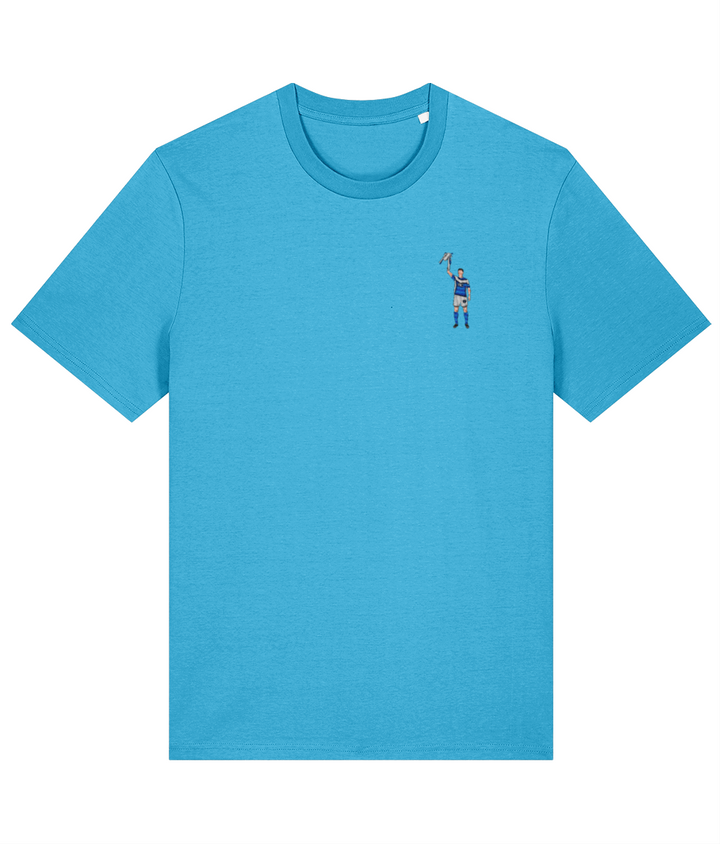 Zigic Carling Cup embroidered Birmingham City cotton tee in Aqua Blue, Legends in Thread