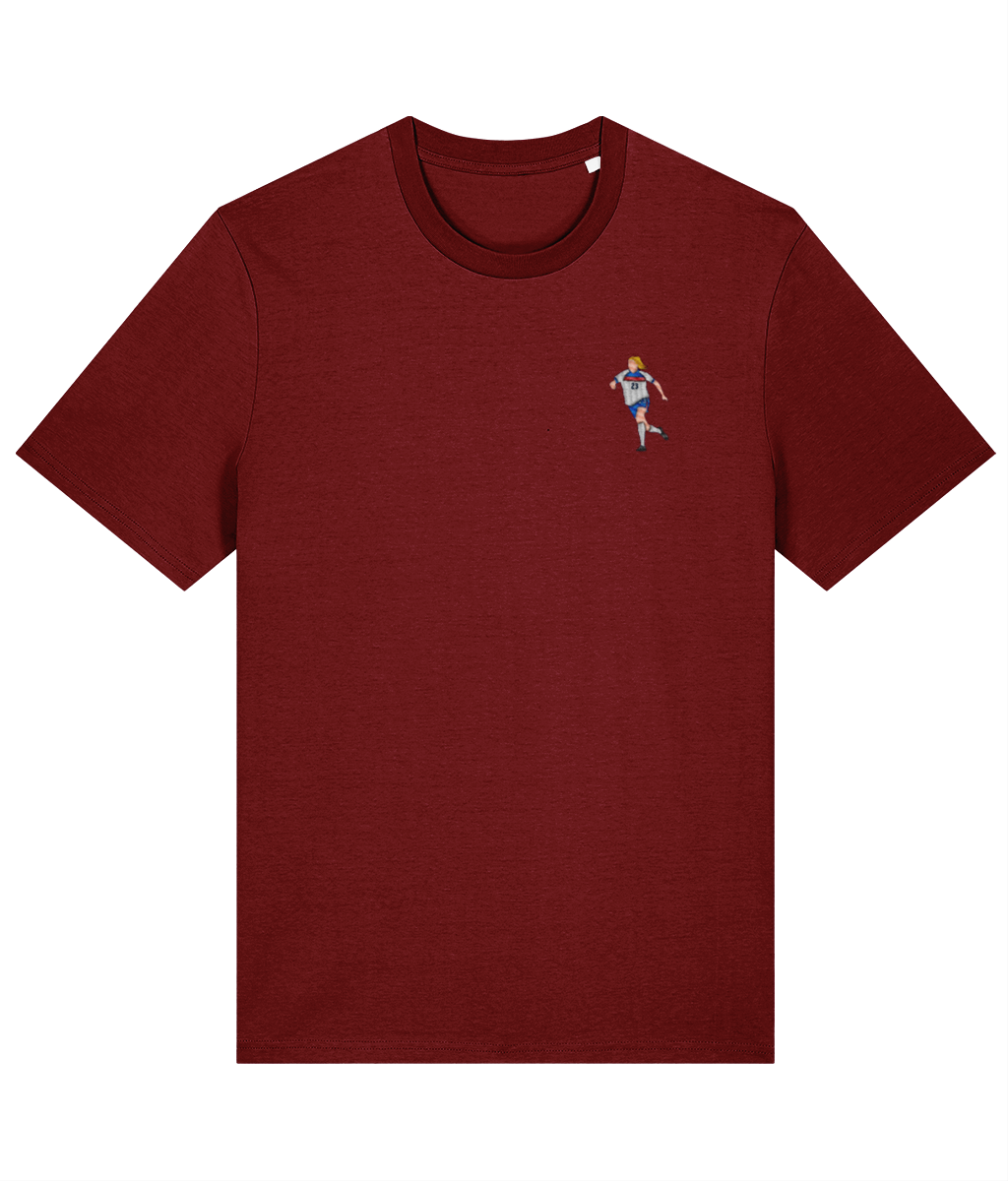 Alessia Russo embroidered England cotton tee in Burgundy, Legends in Thread