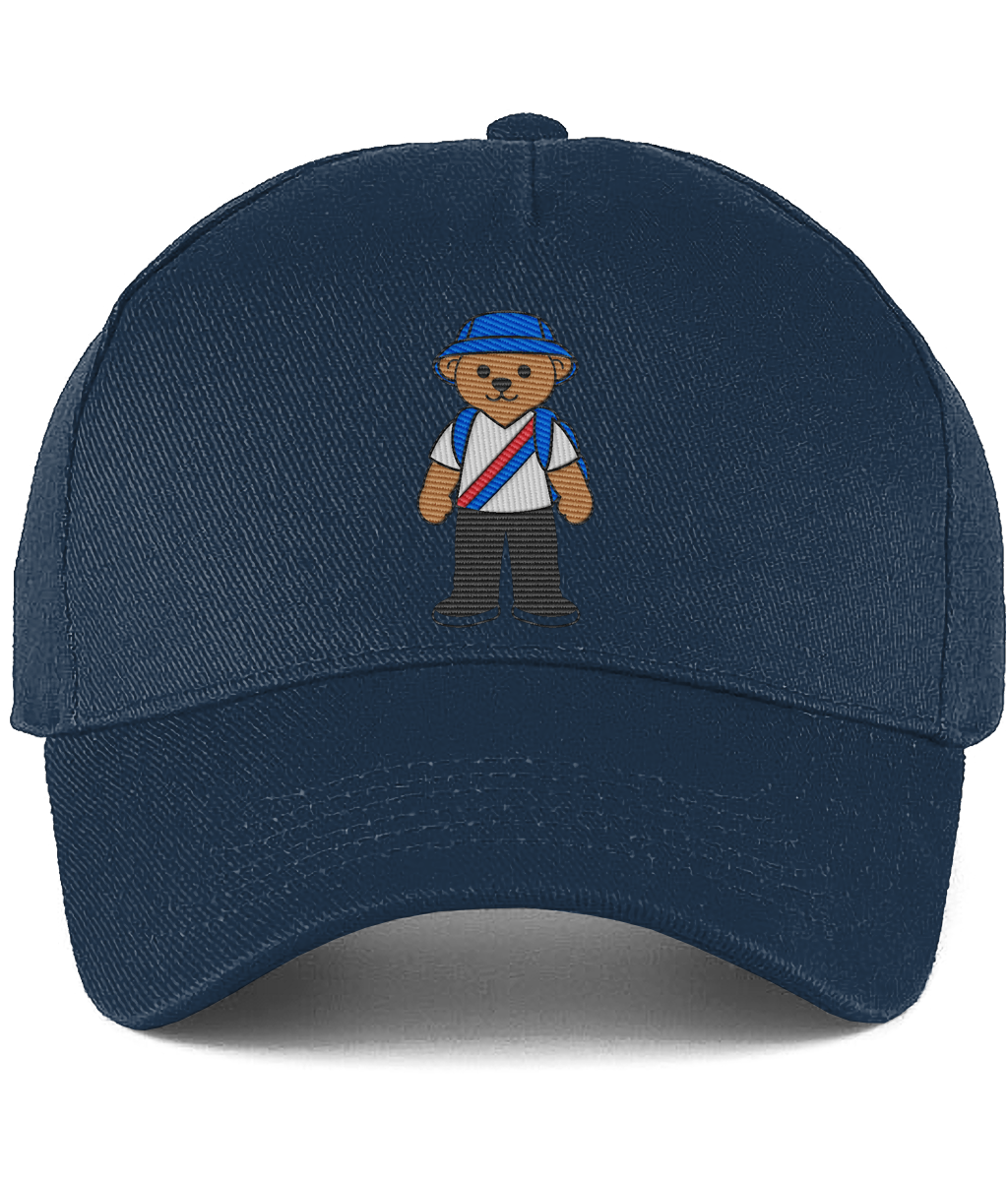 Selby the Bear Baseball Cap embroidered Crystal Palace baseball cap in French Navy, Legends in Thread