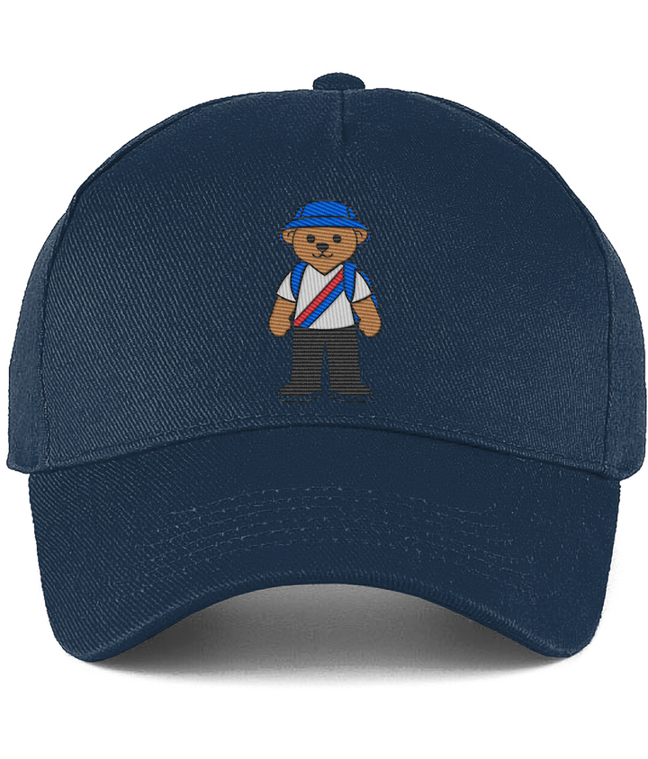 Selby the Bear Baseball Cap embroidered Crystal Palace baseball cap in French Navy, Legends in Thread