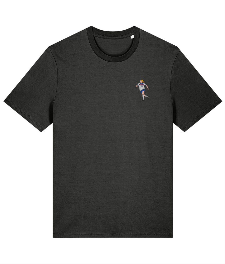Alessia Russo embroidered England cotton tee in Dark Heather Grey, Legends in Thread